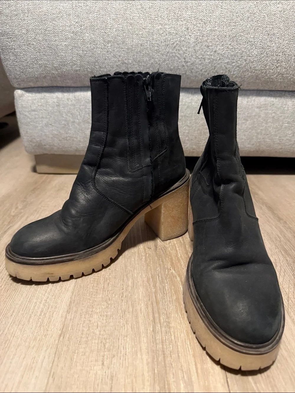Free People James Chelsea Boots Women's Chunky Sole Black